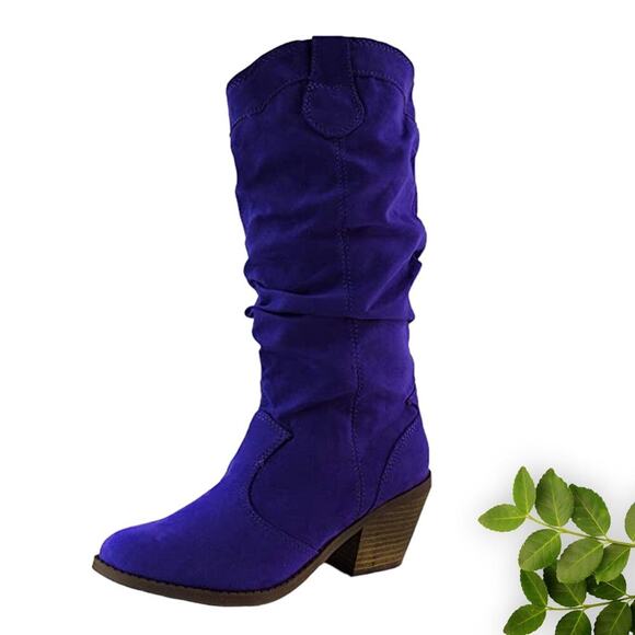 Royal‎ Dark Purple with Comfy Thick Heels - Picture 1 of 1